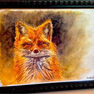 Original watercolor painting print of -“Red Fox”